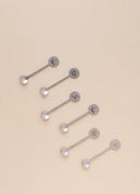  HF3 Stainless Steel Teaspoon Set 6 Pcs Silver Arabic Tea Spoons REEMA Art
