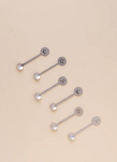  HF3 Stainless Steel Teaspoon Set 6 Pcs Silver Arabic Tea Spoons REEMA Art
