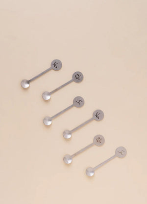  HF3 Stainless Steel Teaspoon Set 6 Pcs Silver Arabic Tea Spoons REEMA Art

