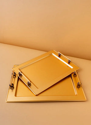 TP2 Rectangular Steel Serving Tray Set 2 Pcs View 2 REEMA Art
