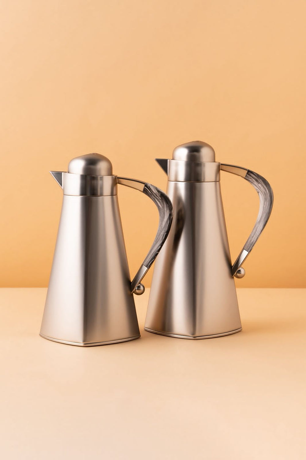 Fakhr Flask Set 2 Pcs 1L 0.75L Steel Insulated Arabic Flask Glass Inner REEMA Art
