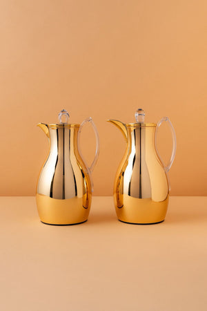 Anwaar Flask Set 2 Pcs 1L Stainless Steel Insulated Arabic Flask Glass Inner REEMA Art
