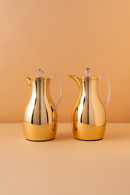 Anwaar Flask Set 2 Pcs 1L Stainless Steel Insulated Arabic Flask Glass Inner REEMA Art
