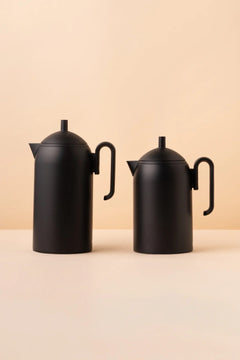 Al Majles Flask Set 2 Pcs Full Matt Black 1L 0.65L Stainless Steel Insulated Flask REEMA Art
