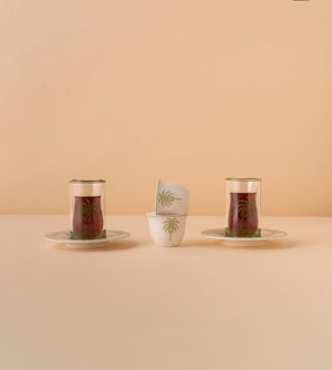  GC1 Double Wall Arabic Tea Coffee Set 18 Pcs Honey View 10 REEMA Art