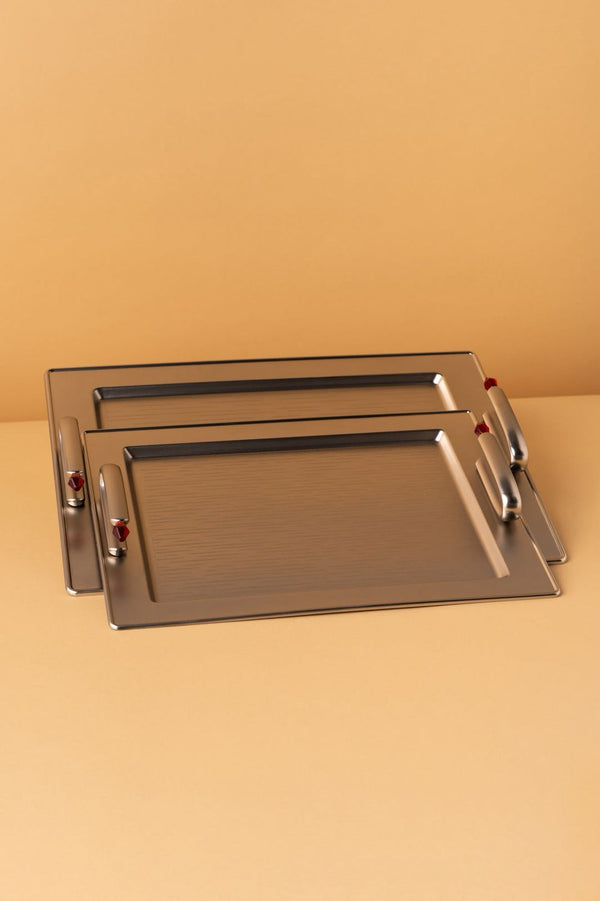 TP2 Rectangular Steel Serving Tray Set 2 Pcs View 4 REEMA Art
