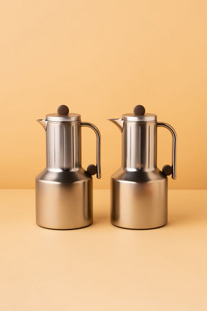 Tejaan Flask Set 2 Pcs 1L Steel Insulated Arabic Flask Top View REEMA Art
