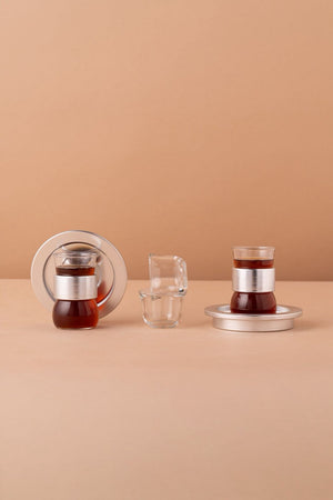 GC1 Double Wall Arabic Tea Coffee Set 18 Pcs Honey View 4 REEMA Art
