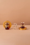 GC1 Double Wall Arabic Tea Coffee Set 18 Pcs Honey View 6 REEMA Art
