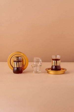 GC1 Double Wall Arabic Tea Coffee Set 18 Pcs Honey View 6 REEMA Art
