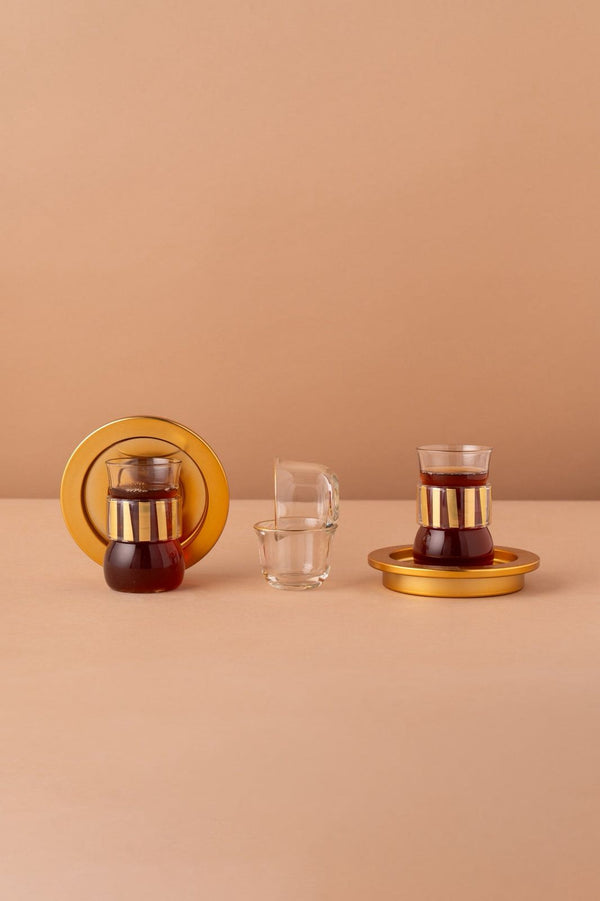 GC1 Double Wall Arabic Tea Coffee Set 18 Pcs Honey View 6 REEMA Art
