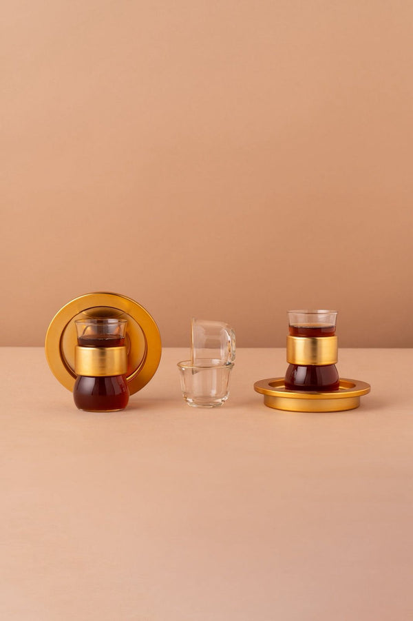 GC1 Double Wall Arabic Tea Coffee Set 18 Pcs Honey View 11 REEMA Art
