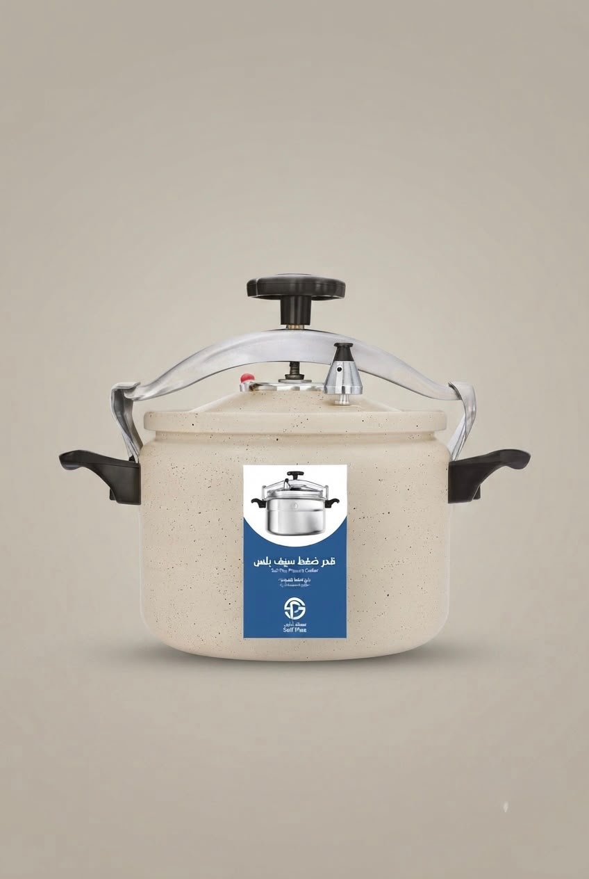 Saif Plus Granite Pressure Cooker Distinctive Granite Finish Safety Valve 10-Year Guarantee REEMA Art
