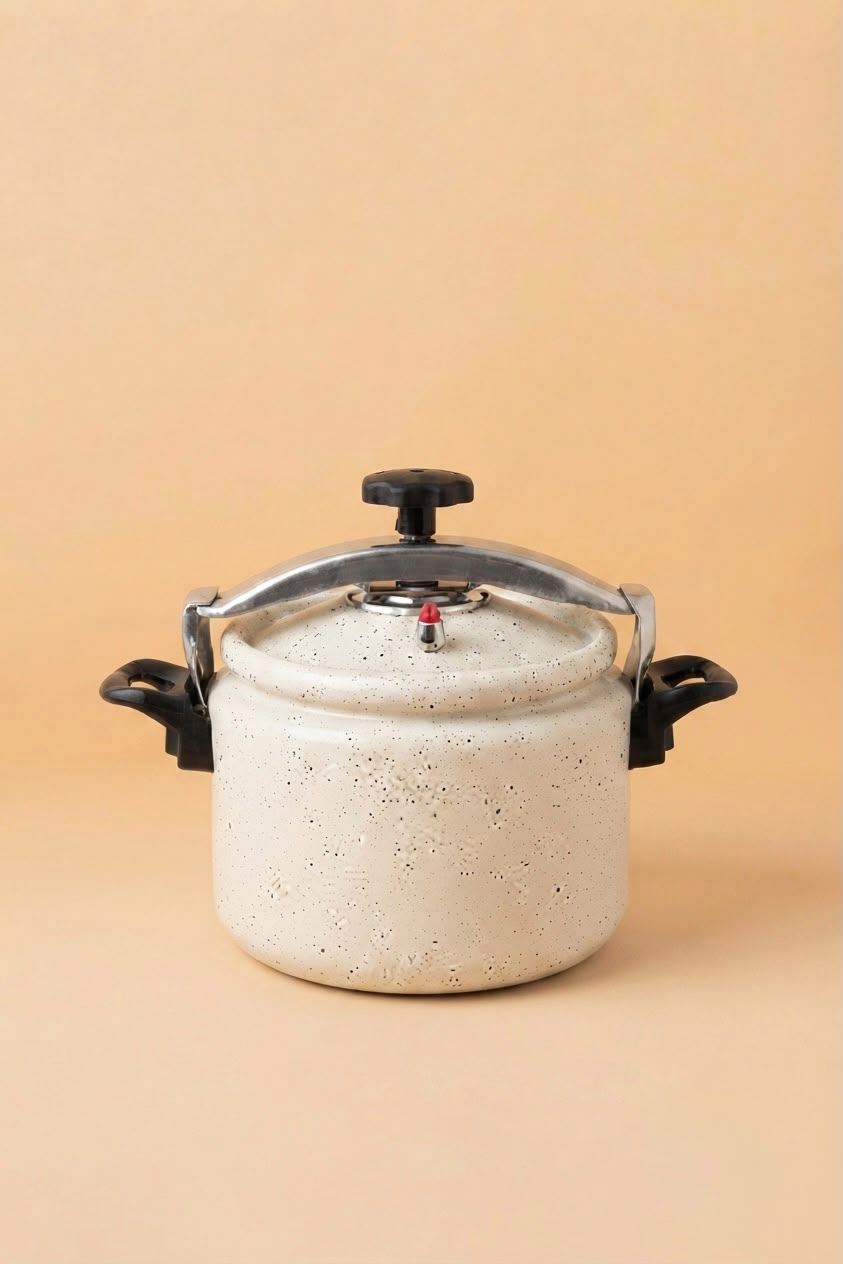 Saif Plus Granite Pressure Cooker Distinctive Granite Finish Safety Valve 10-Year Guarantee REEMA Art
