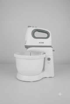 Kion Hand Mixer 300W 3.5L Bowl 5 Speeds Turbo Silver White REEMA Art

