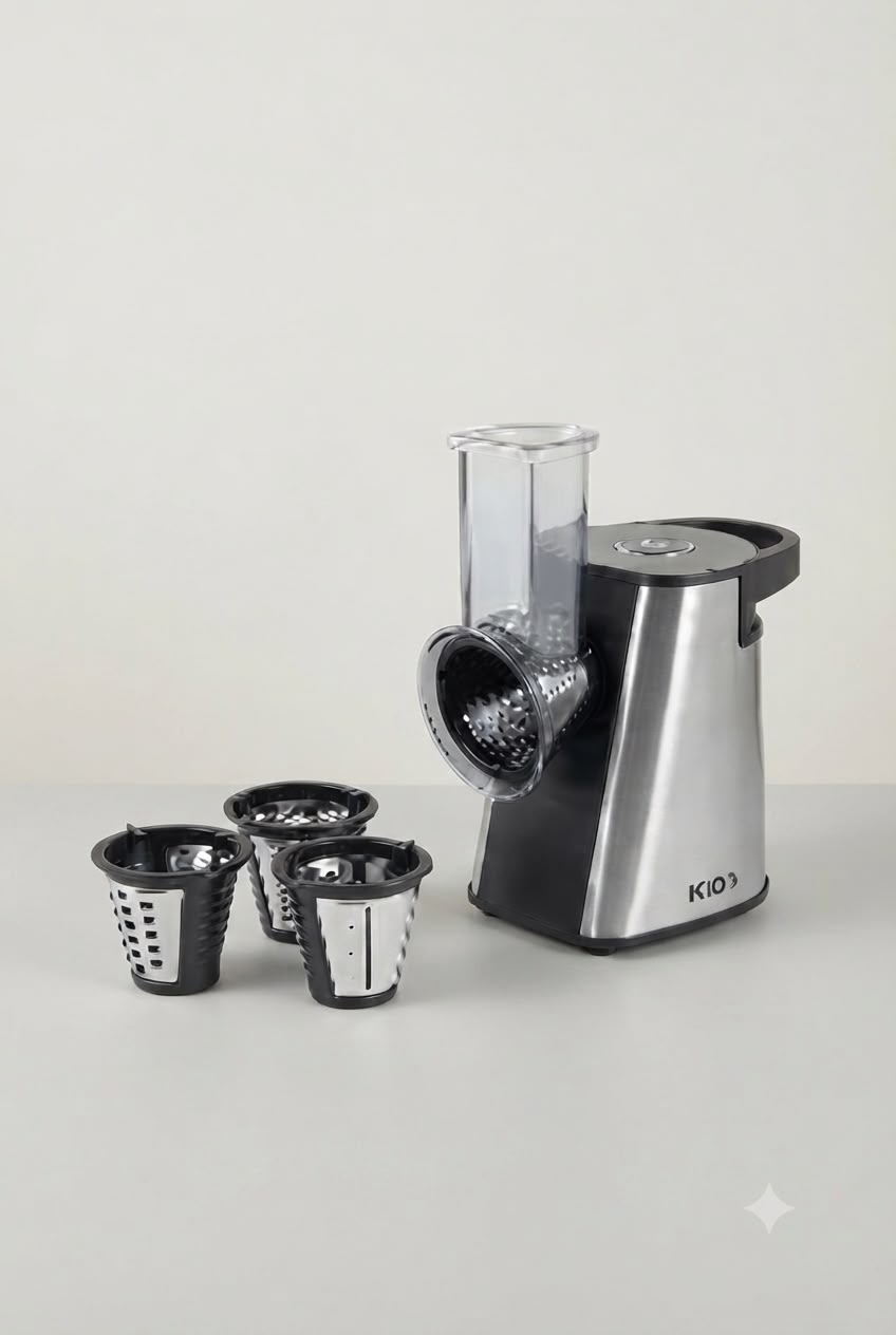 Kion Salad Maker 200W 1.2L Steel Bowl 4 Blades Slice Grate Vegetables REEMA Art
