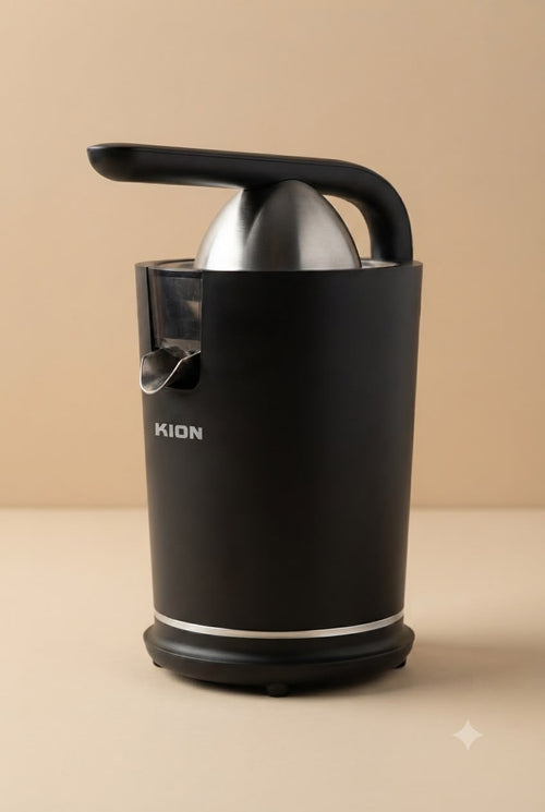 Kion Citrus Juicer 100W Black Two Cone Sizes Stainless Steel Press Button REEMA Art
