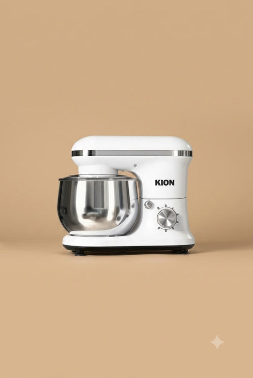 Stainless Steel Stand Mixer 1000W 5L Bowl 6 Speeds Safety Lock White REEMA Art
