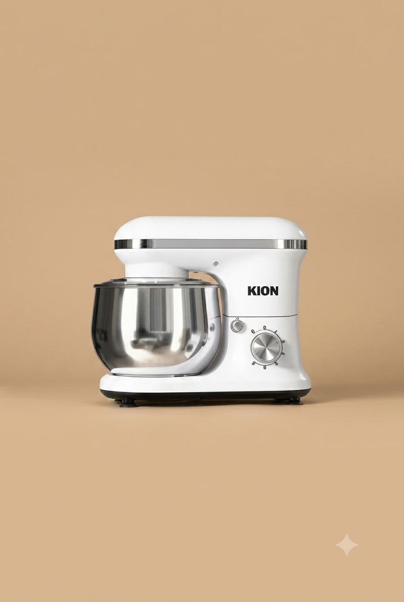 Stainless Steel Stand Mixer 1000W 5L Bowl 6 Speeds Safety Lock White REEMA Art
