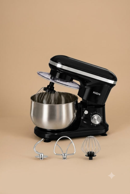 Stainless Steel Stand Mixer 1000W 5L Bowl 6 Speeds Safety Lock  Black REEMA Art
